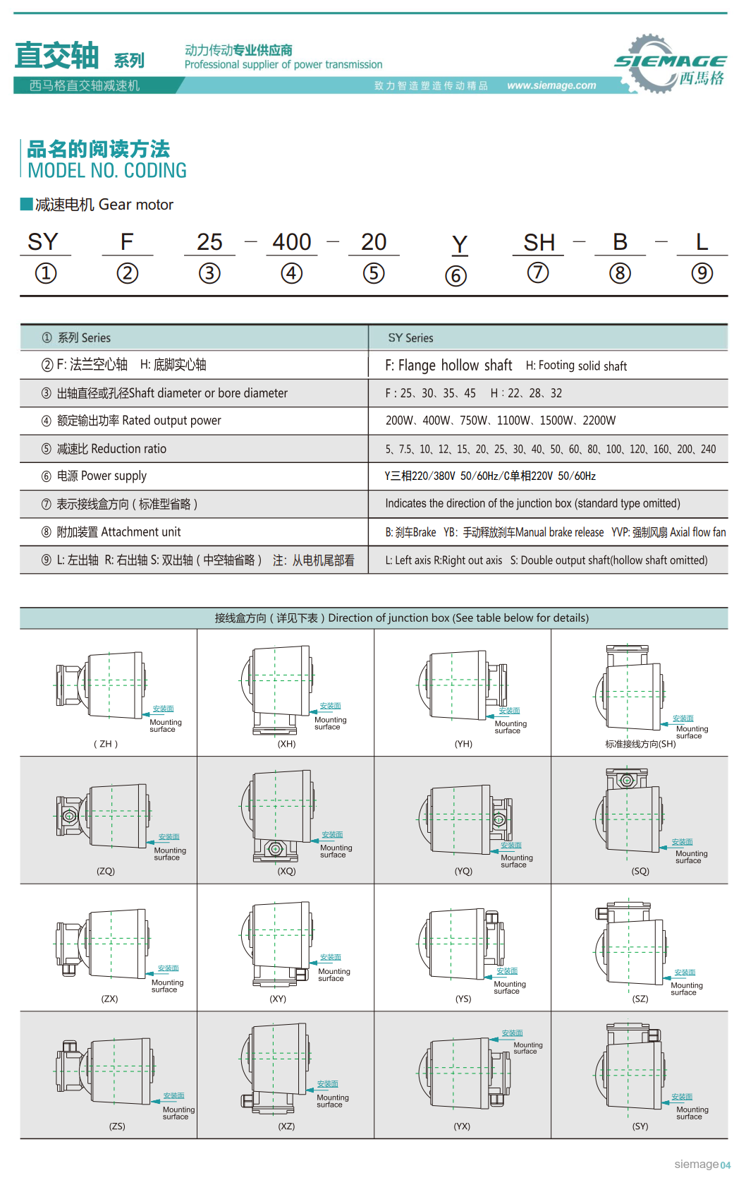 西馬格直交軸齒輪減速機(jī) 西馬格直交軸齒輪減速機(jī)